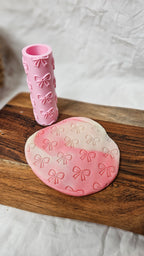 Pink Bows | Textured Playdough Roller image 1
