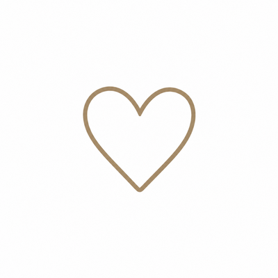 A minimalist brown outline heart icon centered on a plain white background.