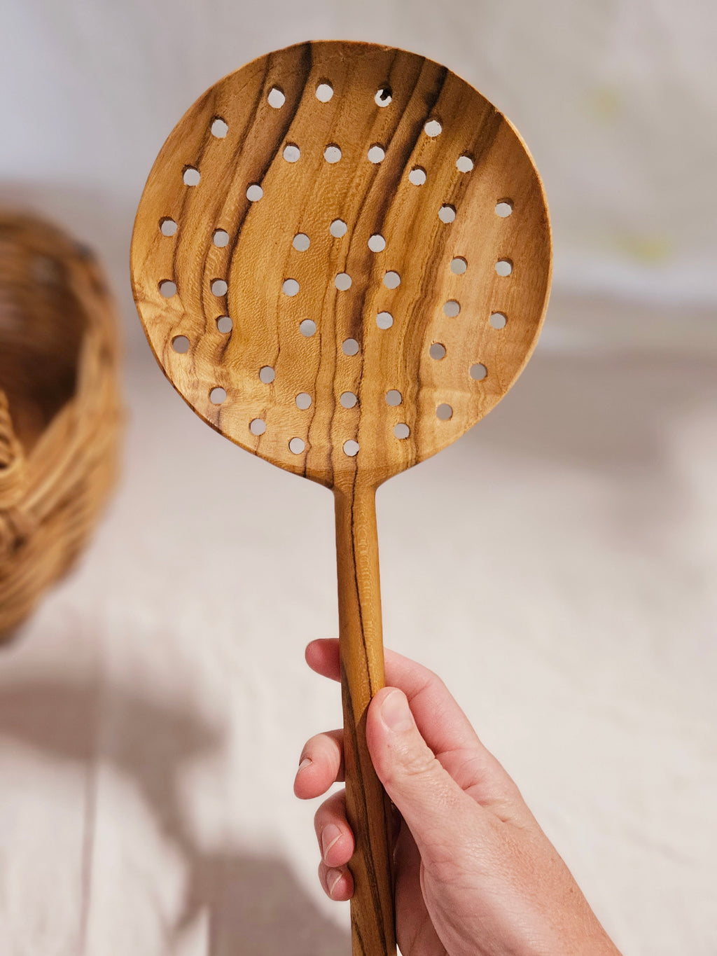 Teak Slotted Spoon | Papoose Toys image 1