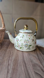 Floral Enamel Teapot | for mud kitchen