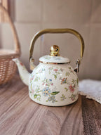 Floral Enamel Teapot | for mud kitchen